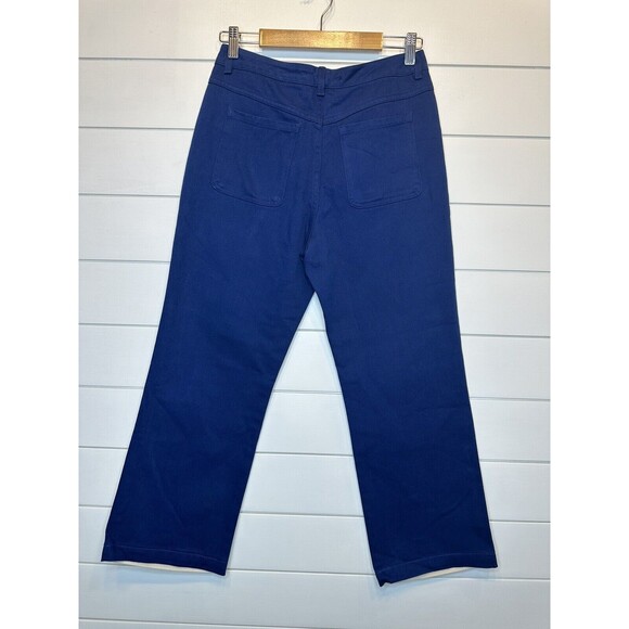 Paloma Wool Dax Pant Size 6 EU38 Cream Blue Straight High Waist 100% Cotton 27"L - Picture 5 of 16